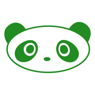 Oval Face Panda Decal (Green)